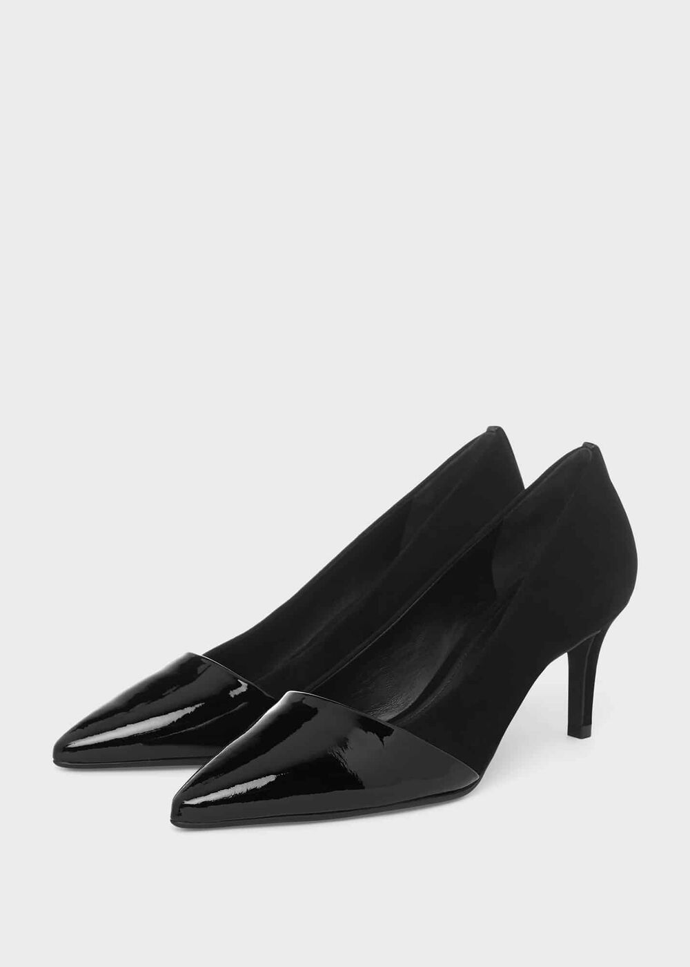 Rowan Suede Court Shoes, Black, hi-res