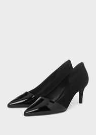 Rowan Suede Court Shoes, Black, hi-res