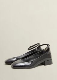 Athena Patent Heeled Shoes, Black, hi-res