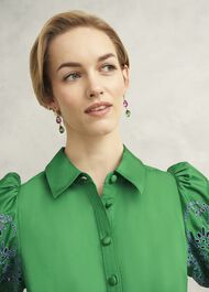 Rosette Broderie Dress, Cilantro Green, hi-res