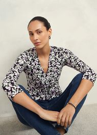 Simmy Printed Top, Navy Multi, hi-res