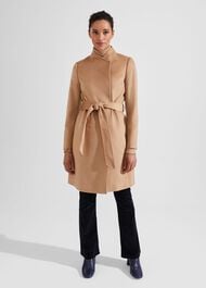 Ada Wool Wrap Coat, Camel, hi-res