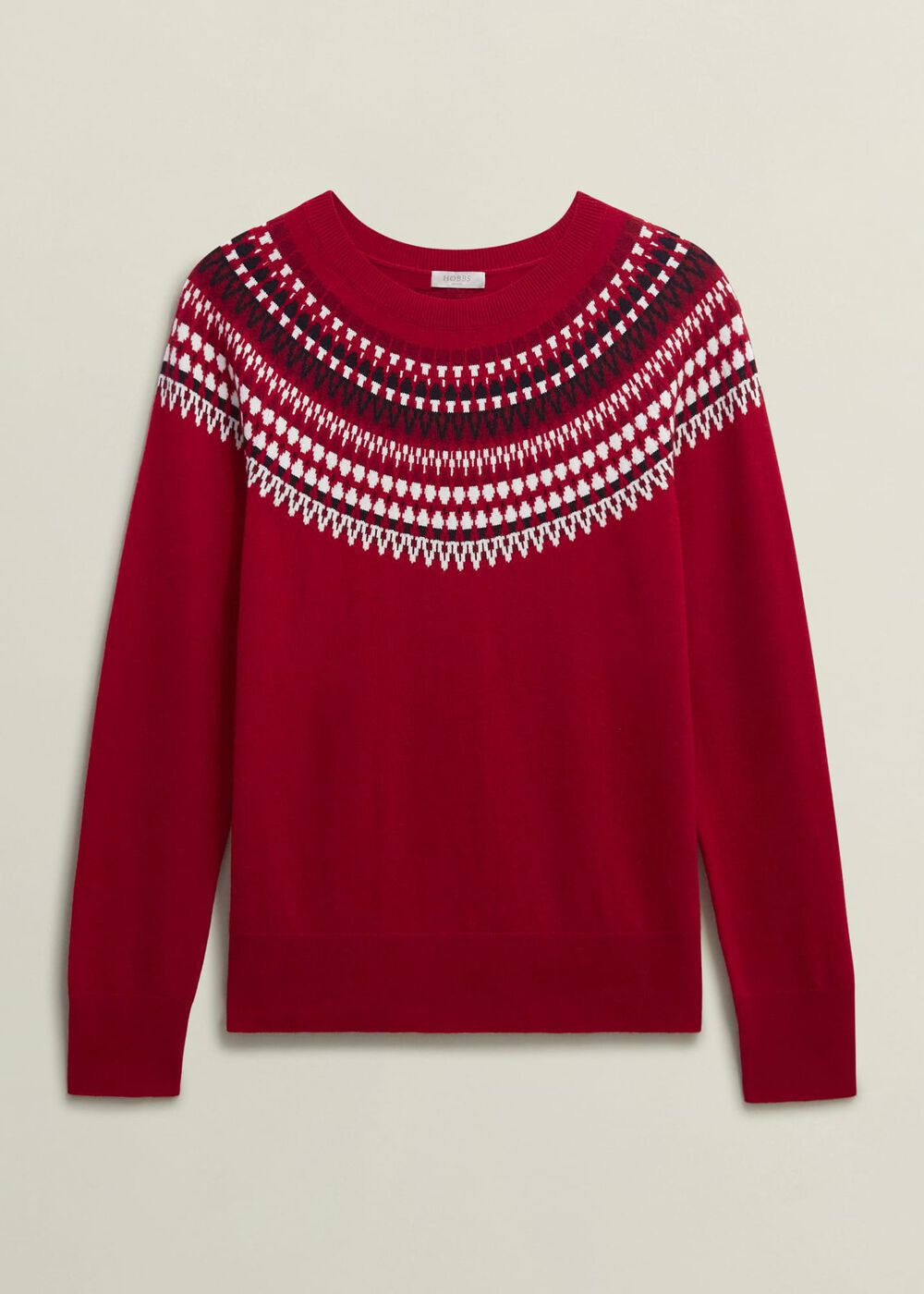 Greta Fairisle Sweater With Cashmere, Red Multi, hi-res