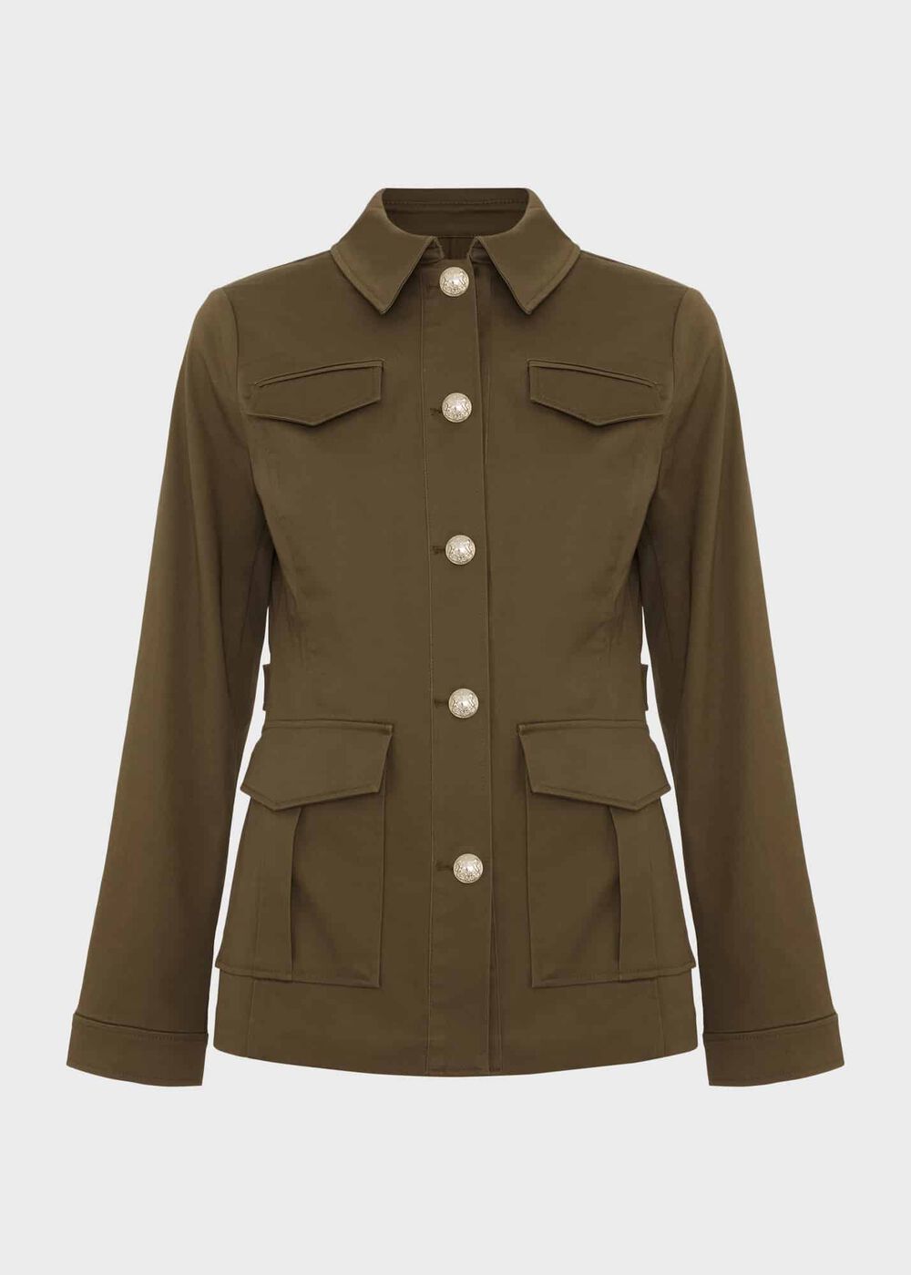 Farrah Cotton Blend Jacket, Olive Green, hi-res