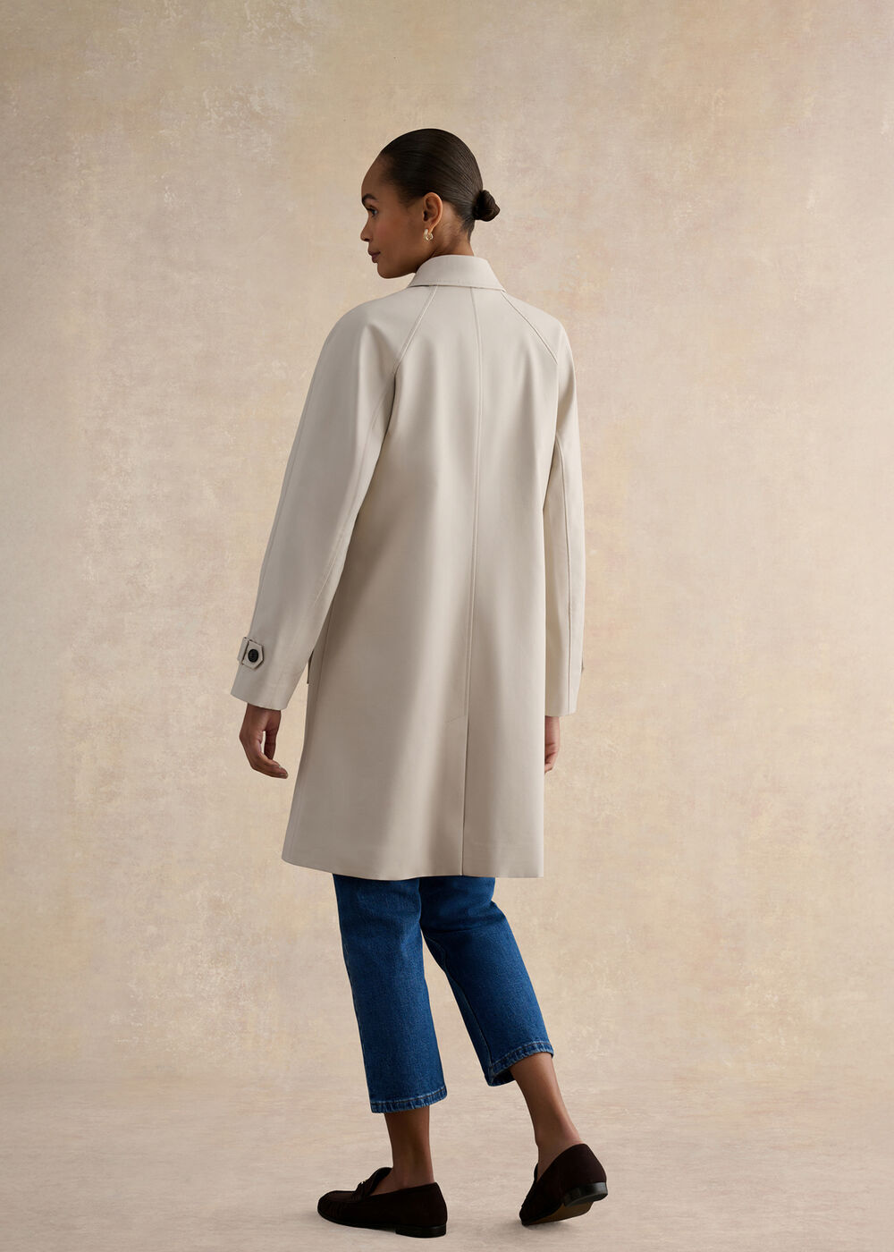 Vivienne Shower Resistant Trench Coat, Buff Grey, hi-res