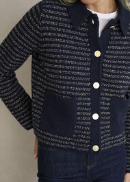 Sasha Knitted Jacket, Navy, hi-res