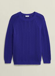 Lulu Cotton Sweater, Cobalt Blue, hi-res