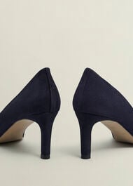 Lizzie Suede Court Shoes, Midnight Navy, hi-res