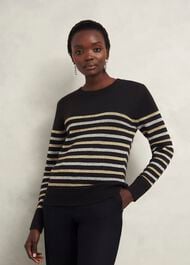 Destiny Sparkle Stripe Sweater , Black Multi, hi-res
