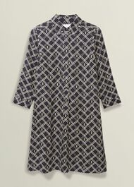 Marlena Dress, Navy Cream, hi-res