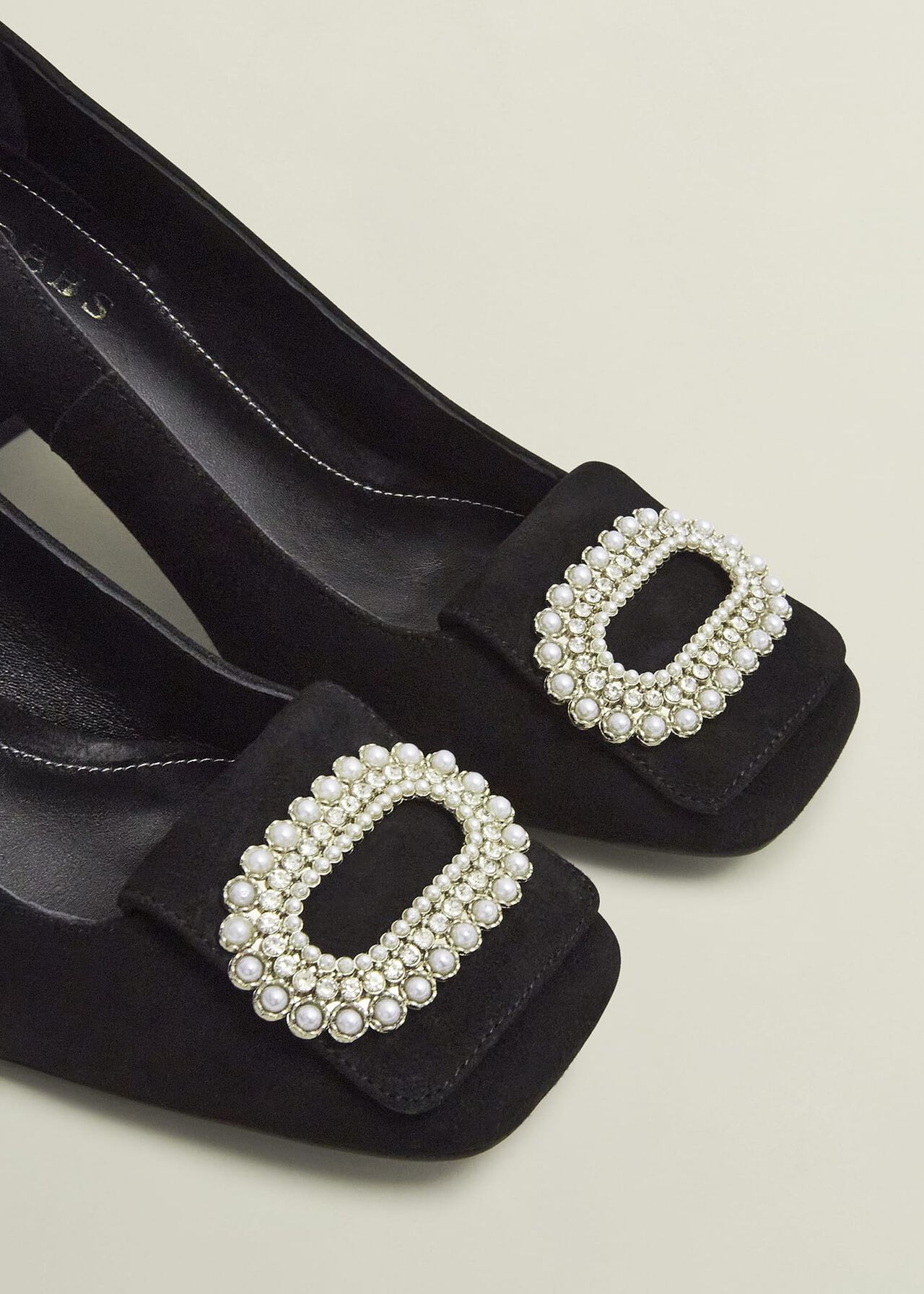 Lexia Jewelled Pumps, Black, hi-res