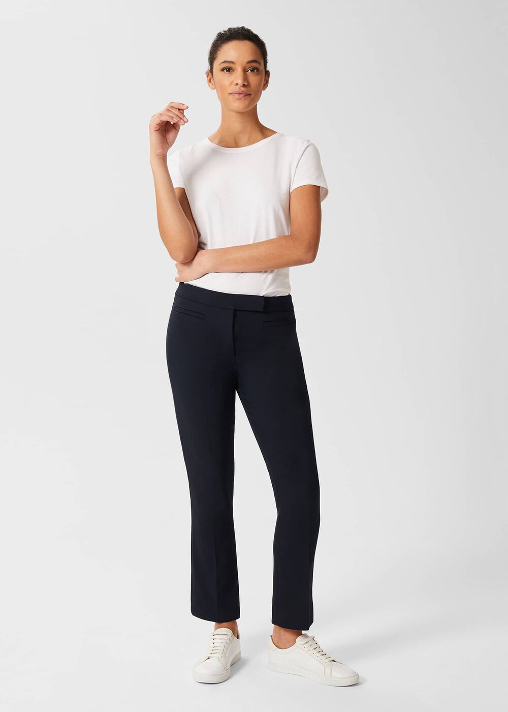 Annie Slim Pants With Stretch, Navy, hi-res