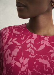 Iona Textured Dress, Pink Multi, hi-res