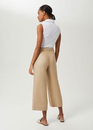 Sleeveless Victoria Cotton Blend Shirt, White, hi-res