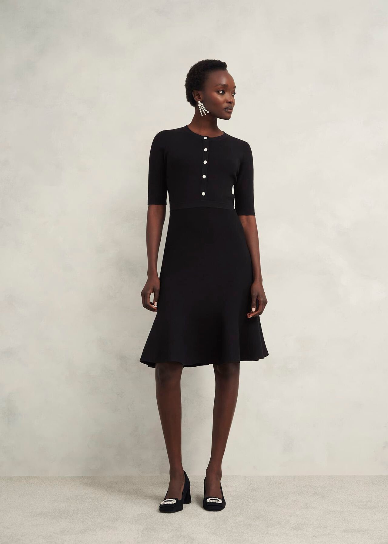Cece Knitted Dress, Hobbs Black, hi-res