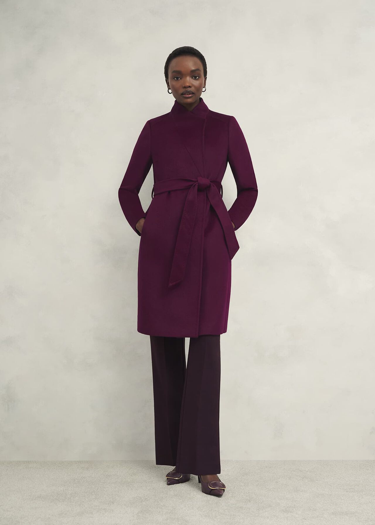 Cristie Wool Coat, Warm Plum, hi-res