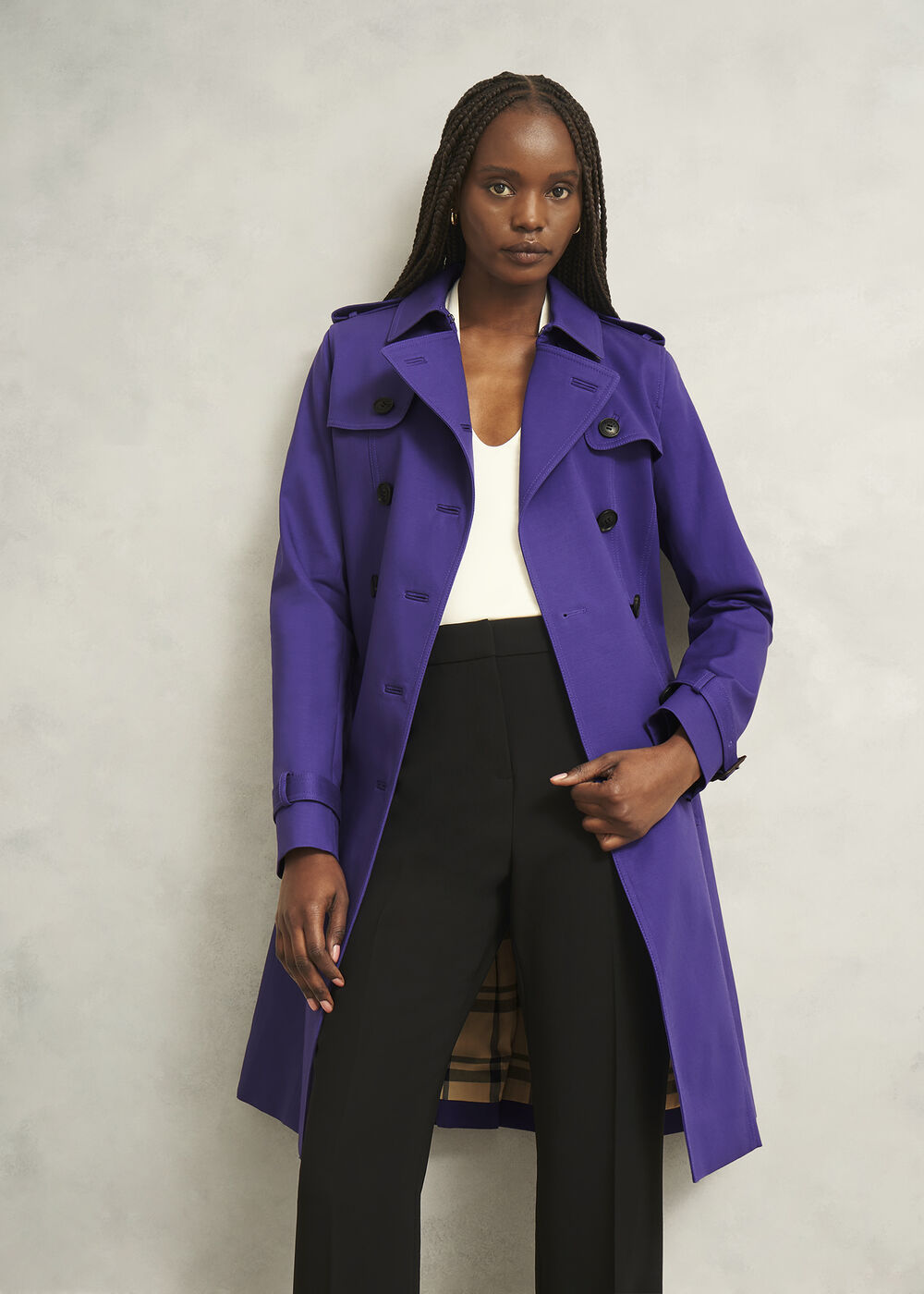 Petite Skylar Shower Resistant Trench Coat, Future Purple, hi-res