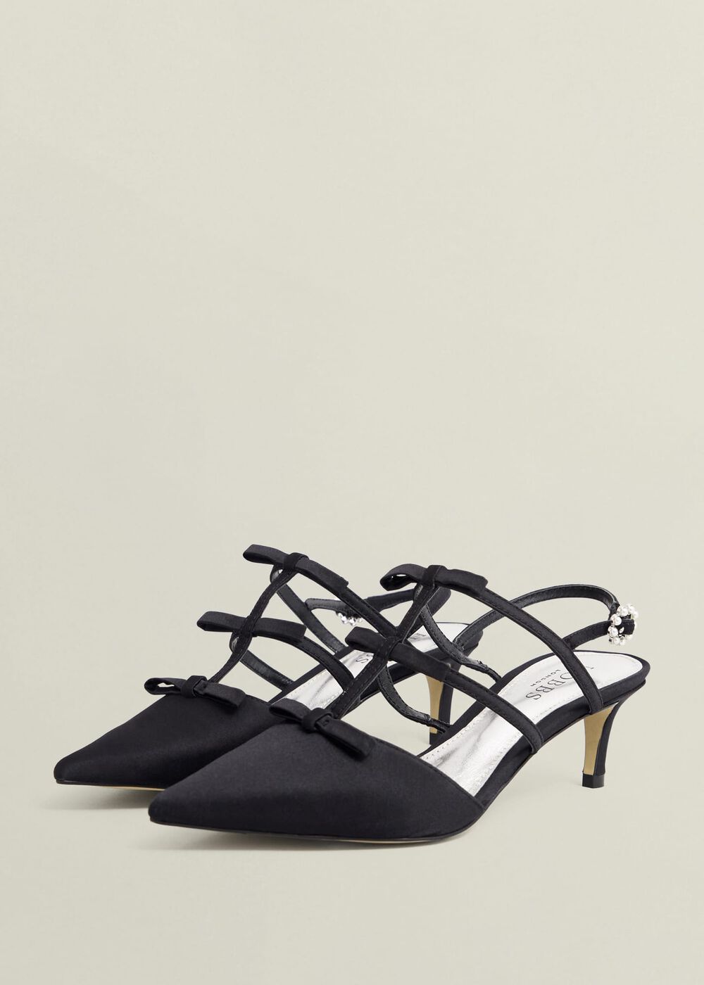 Gosford Satin Heels, Black, hi-res