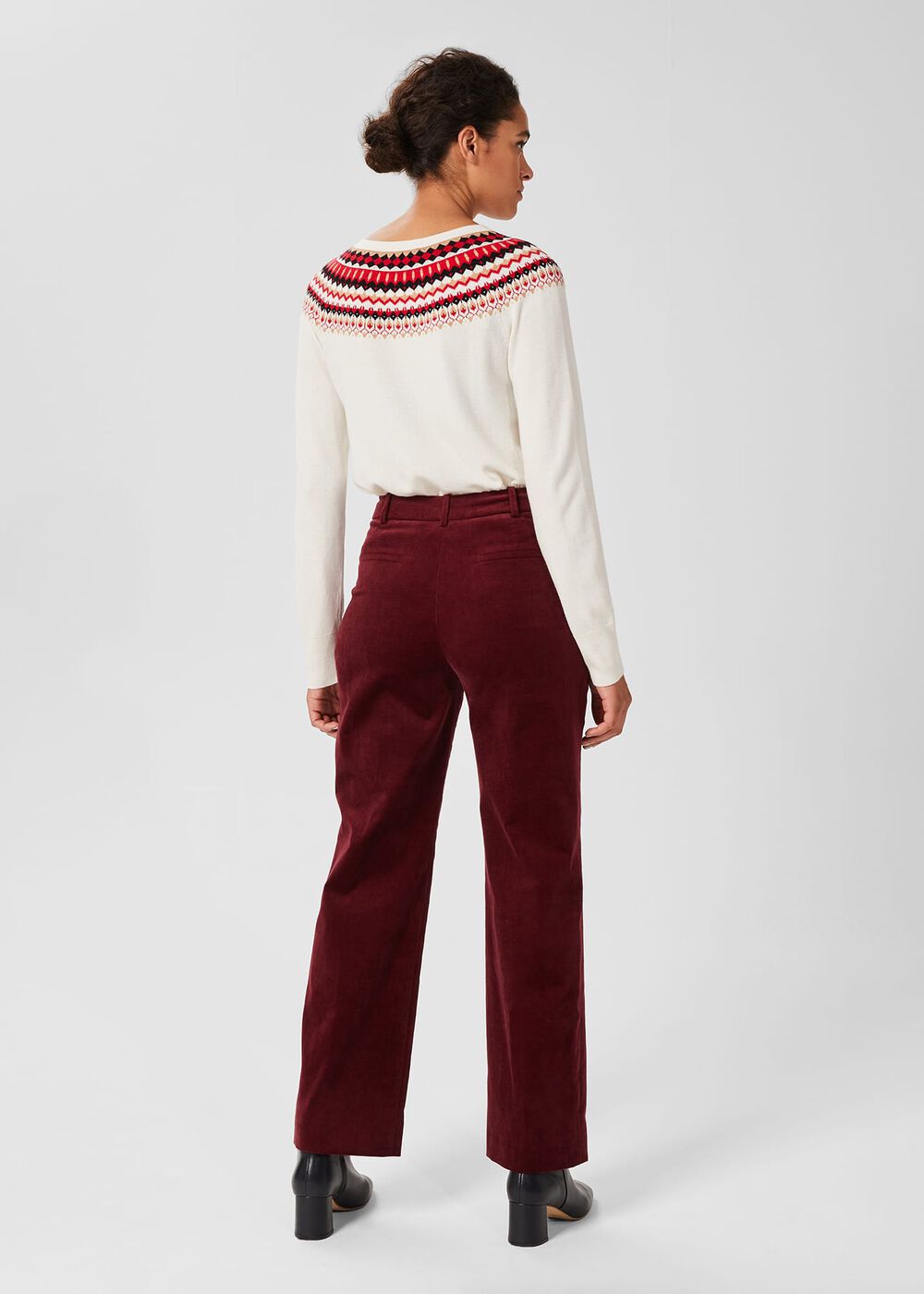 Kassandra Cord Pants, Dark Red, hi-res