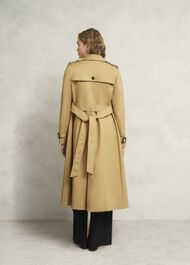 Skylar Shower Resistant Midi Trench, Tan, hi-res