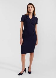 Beck Wrap Dress, Midnight Navy, hi-res