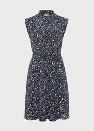 Frida Floral Belted Dress, Navy Multi, hi-res