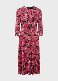 Mabel Jersey Dress, Black Pink, hi-res