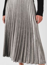 Annabella Pleated Skirt, Silver, hi-res