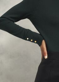 Lara Merino Wool Roll Neck Jumper, Hawthorn Green, hi-res