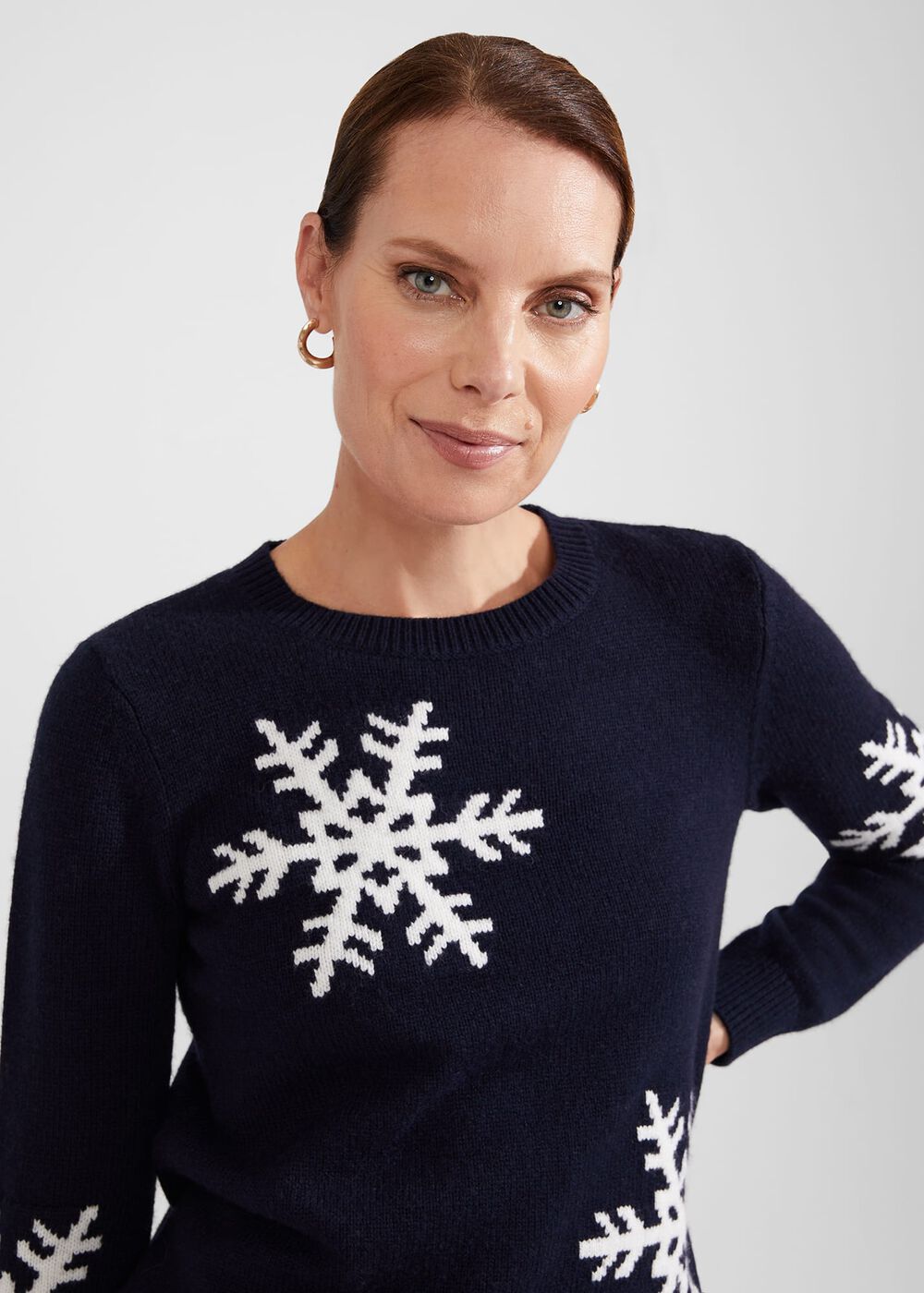 Emberlynn Sweater With Alpaca, Navy Ivory, hi-res