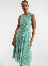 Jess Fit And Flare Dress, Green Multi, hi-res