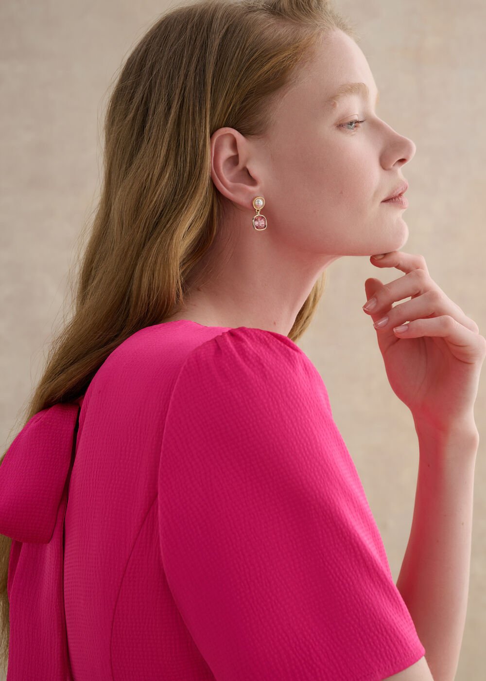 Gina Earrings, Gold Pink, hi-res