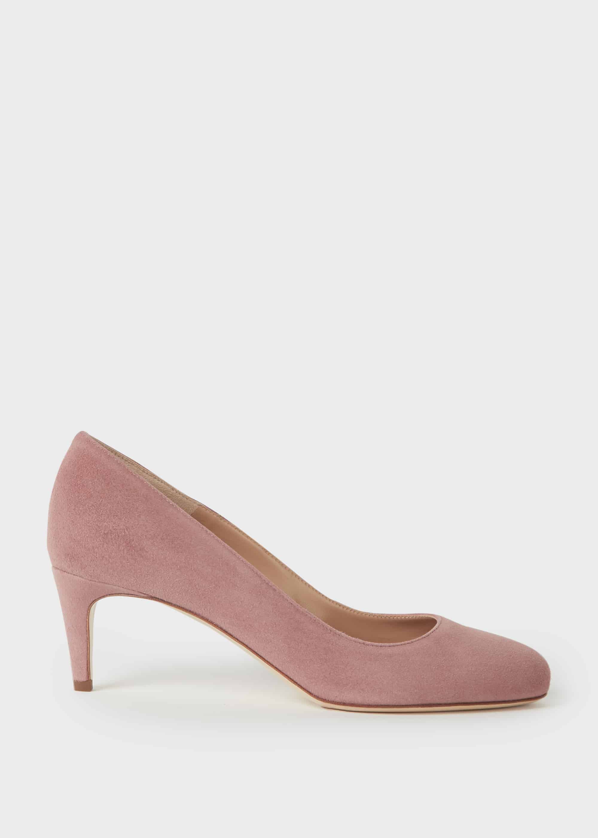 dusky pink mid heel shoes