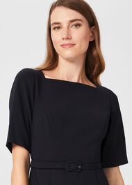 Abigail Square Neck Dress, Navy, hi-res
