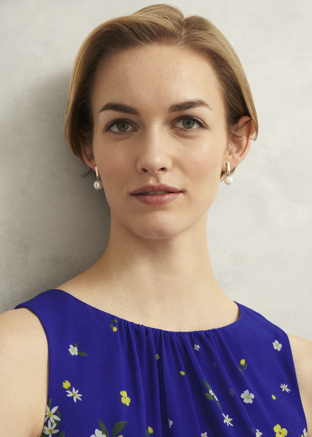 Aria Pearl Earrings, Gold, hi-res