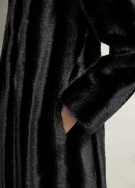 Misha Faux Fur Maxi Coat, Black, hi-res