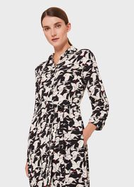 Eliana Print Midi Dress, Black Ivory, hi-res