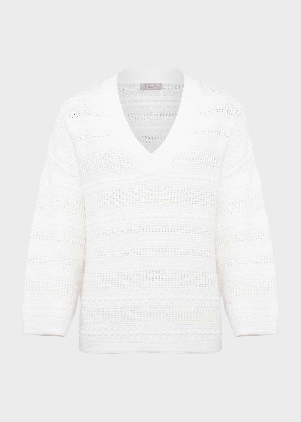 Hadley Cotton Sweater, Ivory, hi-res