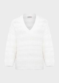 Hadley Cotton Sweater, Ivory, hi-res