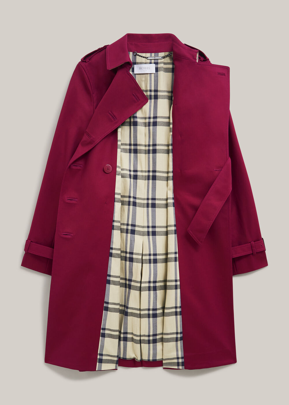 Petite Skylar Shower Resistant Trench Coat, Beetroot Pink, hi-res