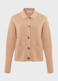 Mia Cotton Wool Knitted Jumper, Hobbs Camel, hi-res