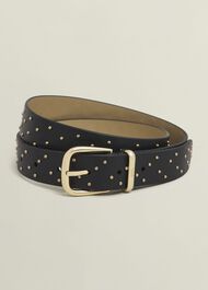 Nima Studded Leather Belt, Black, hi-res