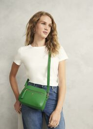 Carlton Leather Crossbody Bag, Laurel Green, hi-res