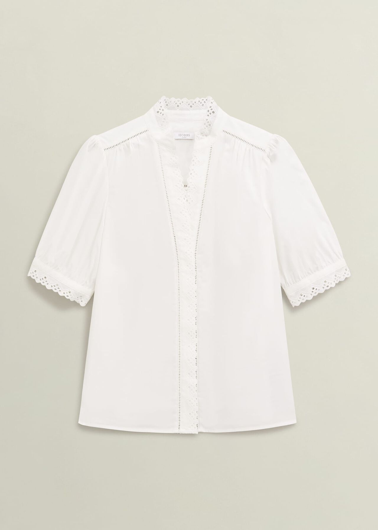 Karis Cotton Blouse, White, hi-res