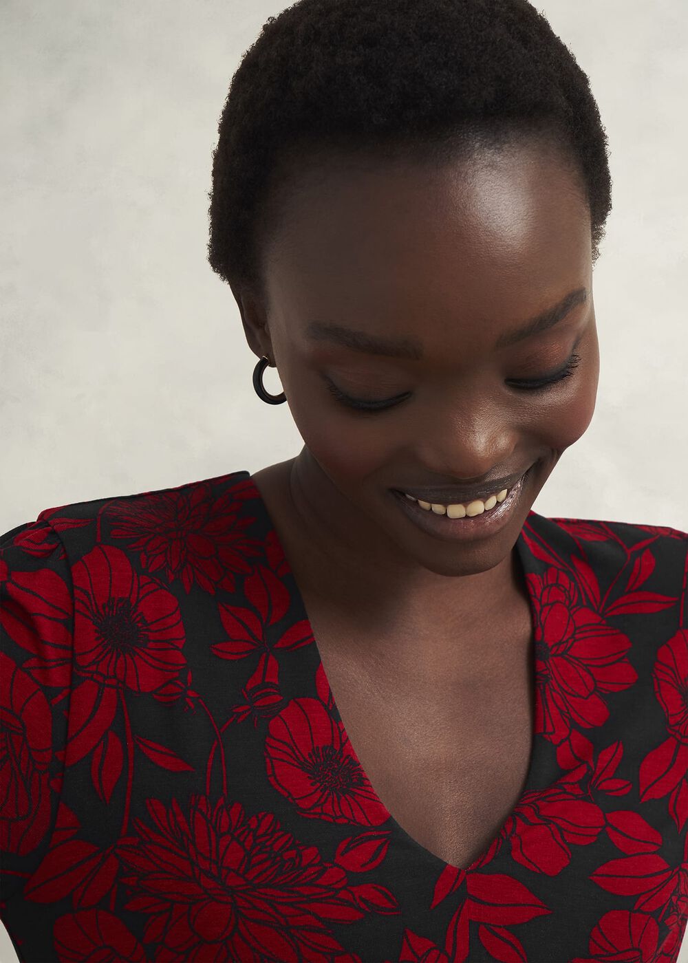 Julietta Jersey Dress, Black Red, hi-res