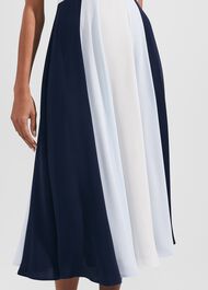 Jilly Fit And Flare Dress, Navy Blue Ivory, hi-res