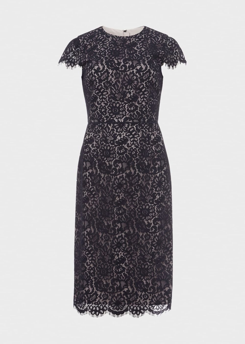 Anastasia Lace Shift Dress, Navy Oyster, hi-res
