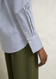 Andra Cotton Blend Shirt, White Navy, hi-res