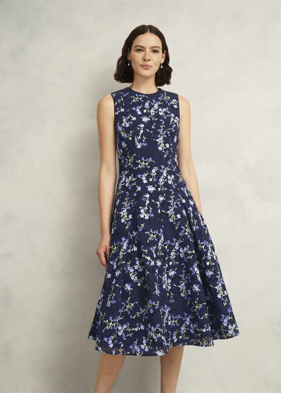 Petite Ria Embroidered Floral Dress