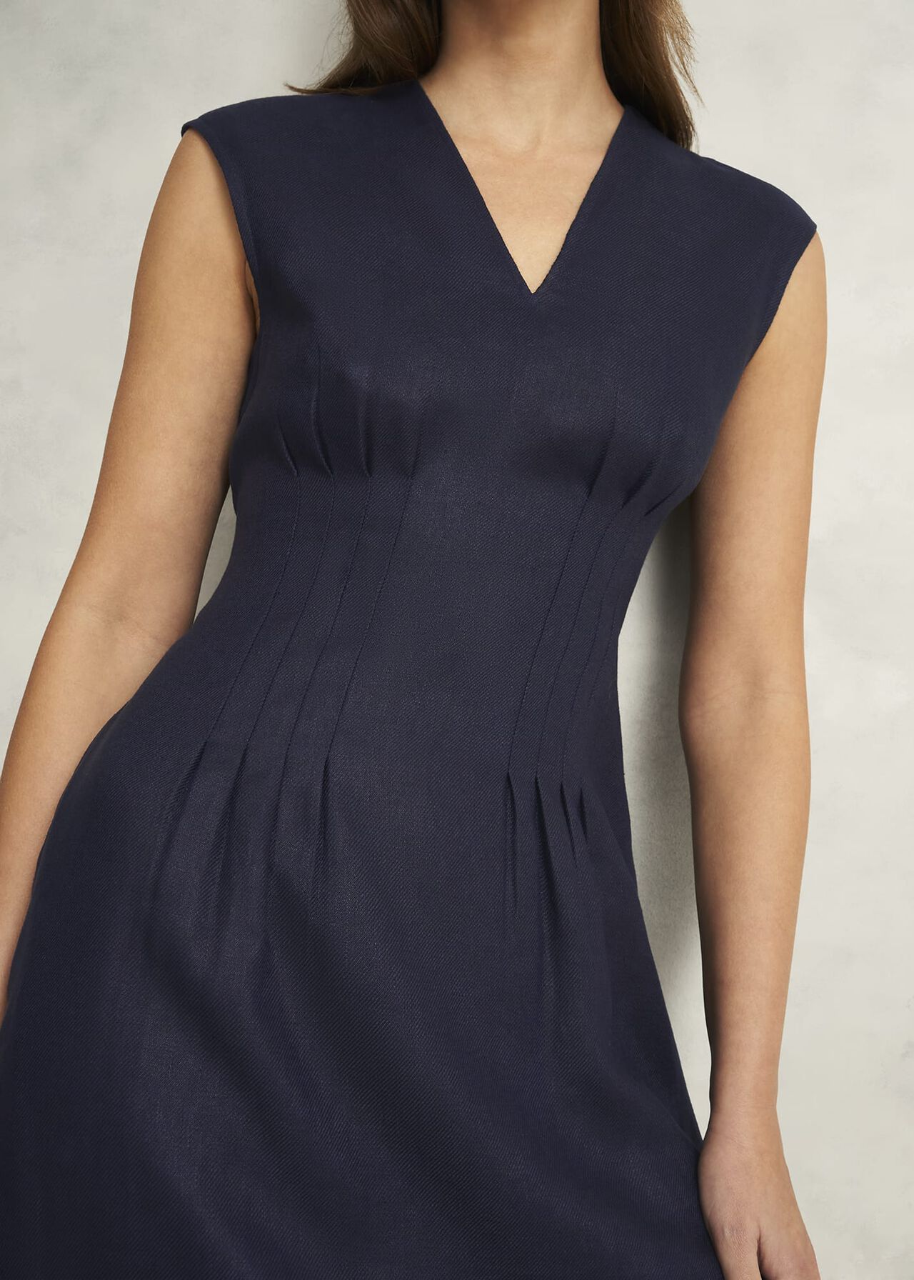 Petite Kayleigh Linen Dress, Navy, hi-res